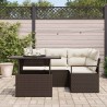 Ensemble de canapé de jardin 5 pcs Marron Poly rotin 566649566649