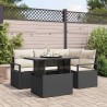 Ensemble de canapé de jardin 5 pcs Noir Poly rotin 566650566650