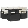 Ensemble de canapé de jardin 5 pcs Noir Poly rotin 566650566650