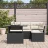 Ensemble de canapé de jardin 5 pcs Noir Poly rotin 566650566650