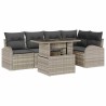 Ensemble de canapé de jardin 6 pcs Gris clair Poly rotin 566651566651