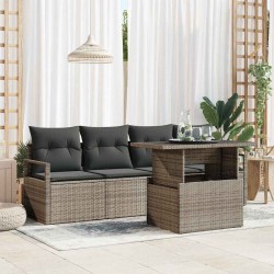 Ensemble de canapé de jardin 5 pcs Gris Poly rotin 566654566654