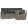 Ensemble de canapé de jardin 5 pcs Gris Poly rotin 566654566654