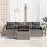 Ensemble de canapé de jardin avec stockage 5 pcs Gris polyrotin 566656566656