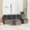 Ensemble de Canapés avec coussin 6 pcs Gris polyrotin 566657566657