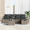 Ensemble de Canapés avec coussin 6 pcs Gris polyrotin 566657566657