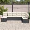 Ensemble de Canapés avec coussin 8 pcs Noir et Crème polyrotin 566658566658