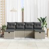 Ensemble de Canapés avec coussin 6 pcs Gris clair polyrotin 566660566660