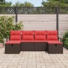 Ensemble de Canapés 6 pcs Marron et rouge polyrotin 566662566662