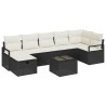 Ensemble de Canapés avec coussin 8 pcs Noir et Crème polyrotin 566664566664