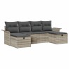 Ensemble de canapé de jardin 6 pcs Gris clair polyrotin 566665566665