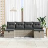 Ensemble de canapé de jardin 6 pcs Gris clair polyrotin 566665566665