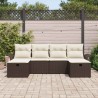 Ensemble de canapé de jardin 6 pcs Marron et Crème polyrotin 566666566666