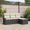 Ensemble de Canapés avec coussin 4 pcs Noir polyrotin 566670566670