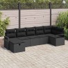 Ensemble de Canapés avec coussin 7 pcs Noir polyrotin 566675566675