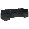 Ensemble de Canapés avec coussin 7 pcs Noir polyrotin 566675566675