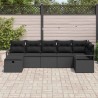 Ensemble de Canapés avec coussin 7 pcs Noir polyrotin 566675566675