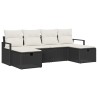 Ensemble de Canapés avec coussin 6 pcs Noir et Crème polyrotin 566676566676