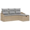 Ensemble de Canapés avec coussin 4 pcs Beige polyrotin 566677566677