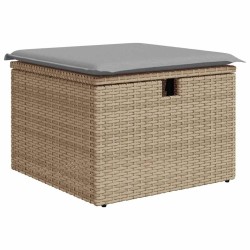 Ensemble de Canapés avec coussin 4 pcs Beige polyrotin 566677566677