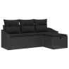 Ensemble de Canapés avec coussin 4 pcs Noir polyrotin 566678566678
