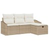 Ensemble de Canapés avec coussin 4 pcs Beige polyrotin 566679566679