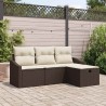 Ensemble de Canapés avec coussin 4 pcs Marron polyrotin 566680566680