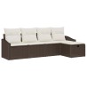 Ensemble de Canapés avec coussin 5 pcs Marron polyrotin 566683566683