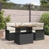 Ensemble de canapé de jardin 5 pcs Noir Poly rotin 566684566684