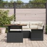Ensemble de canapé de jardin 5 pcs Noir Poly rotin 566684566684