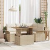 Ensemble de canapé de jardin 5 pcs Beige Poly rotin 566685566685
