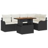 Ensemble de canapé de jardin 6 pcs Noir Poly rotin 566690566690