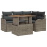 Ensemble de canapé de jardin 5 pcs Gris Poly rotin 566691566691