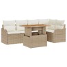 Ensemble de canapé de jardin 6 pcs Beige Poly rotin 566692566692