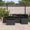 Ensemble de canapé de jardin 6 pcs Noir Poly rotin 566694566694
