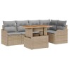 Ensemble de canapé de jardin 6 pcs Beige Poly rotin 566695566695