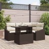 Ensemble de canapé de jardin avec coussin 5 pcs Marron et Crème 566696566696