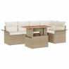 Ensemble de canapé de jardin 6 pcs Beige Poly rotin 566700566700