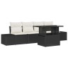 Ensemble de canapé de jardin avec coussin 5 pcs Noir et Crème 566701566701