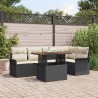 Ensemble de canapé de jardin 6 pcs Noir Poly rotin 566702566702