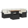 Ensemble de canapé de jardin 6 pcs Noir Poly rotin 566702566702