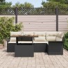 Ensemble de canapé de jardin 6 pcs Noir Poly rotin 566702566702