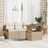 Ensemble de canapé de jardin 5 pcs Beige Poly rotin 566704566704
