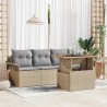 Ensemble de canapé de jardin 5 pcs Beige Poly rotin 566705566705