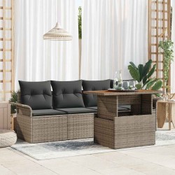 Ensemble de canapé de jardin 5 pcs Gris Poly rotin 566706566706