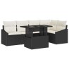 Ensemble de canapé de jardin avec coussin 6 pcs Noir et Crème 566707566707