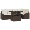 Ensemble de canapé de jardin avec coussin 6 pcs Marron et Crème 566708566708