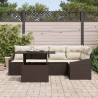 Ensemble de canapé de jardin avec coussin 6 pcs Marron et Crème 566708566708