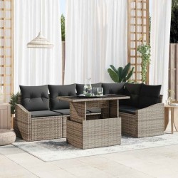 Ensemble de canapé de jardin avec coussin Réglable 6 pcs Gris 566709566709