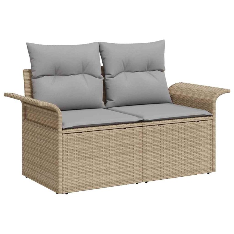 Ensemble de canapé de jardin 6 pcs Beige Poly rotin 566710566710